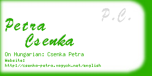 petra csenka business card